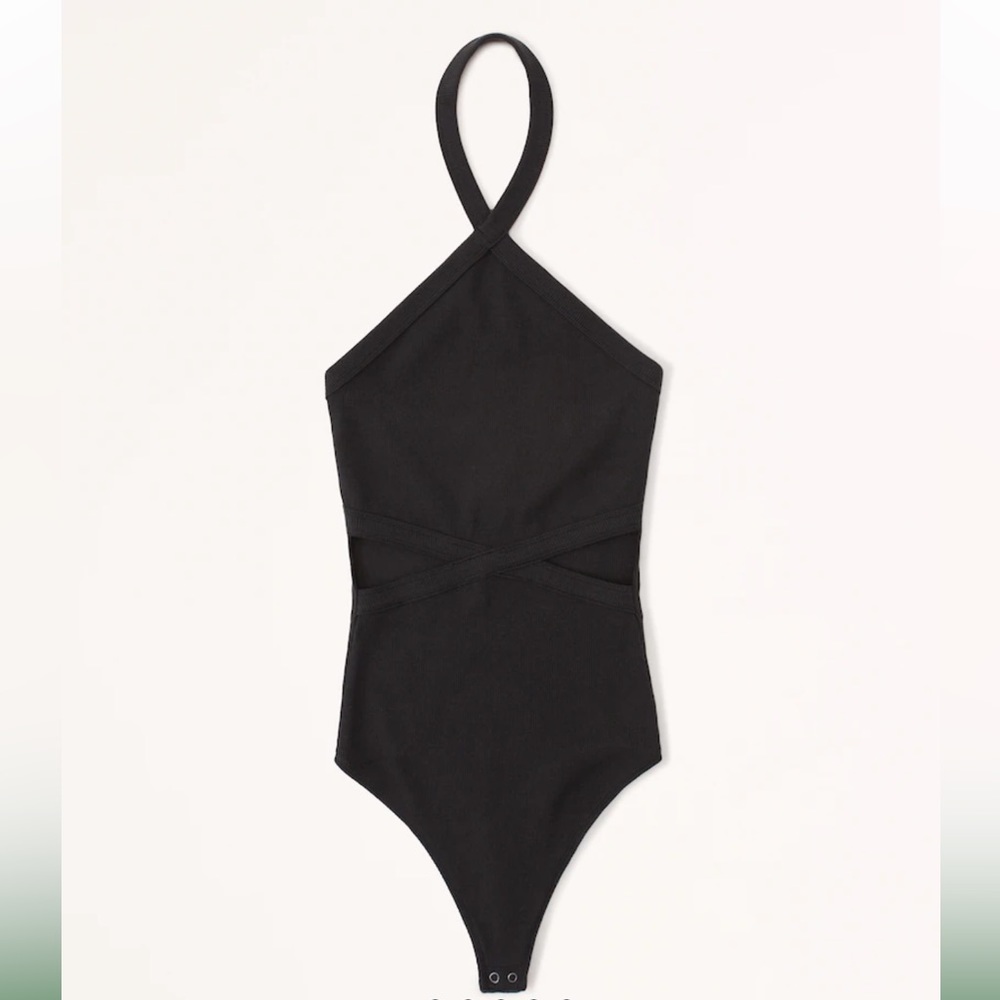 Side cutout halter bodysuit